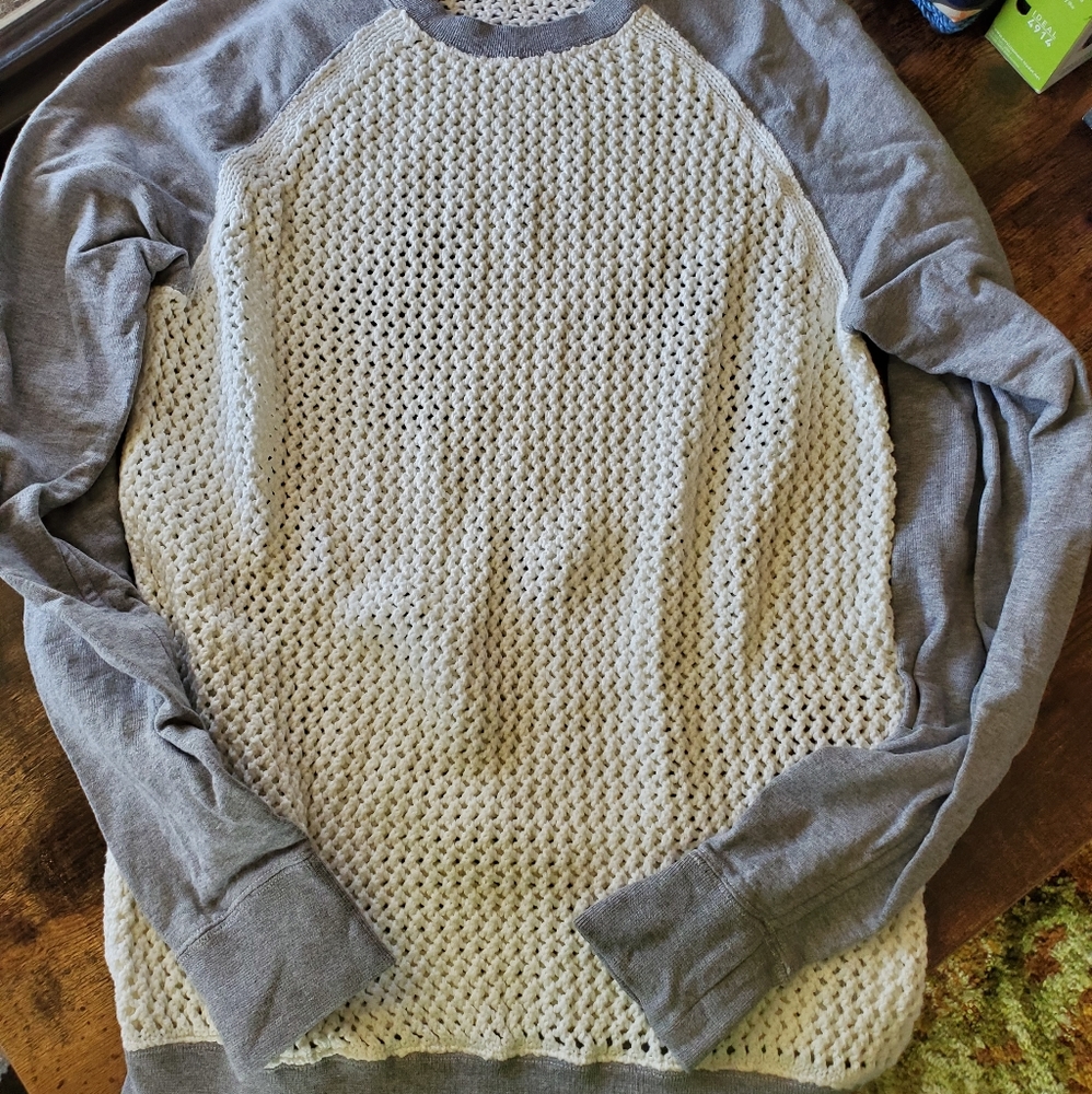 Like new Nike Gray and Cream Crocheted sweater